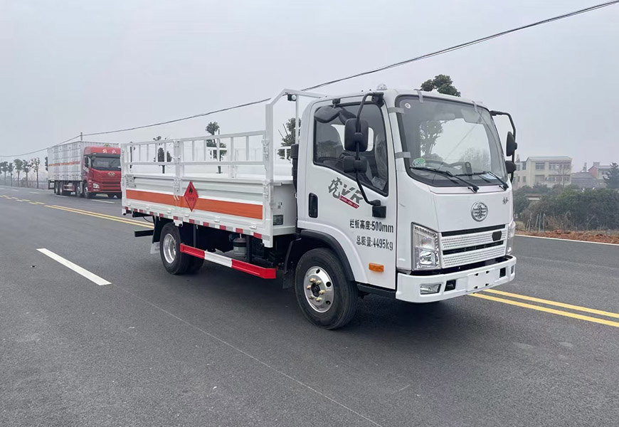 程力專汽解放虎VR藍牌倉欄式氣瓶運輸車